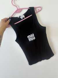 Top miu miu czarna bokserka m/l