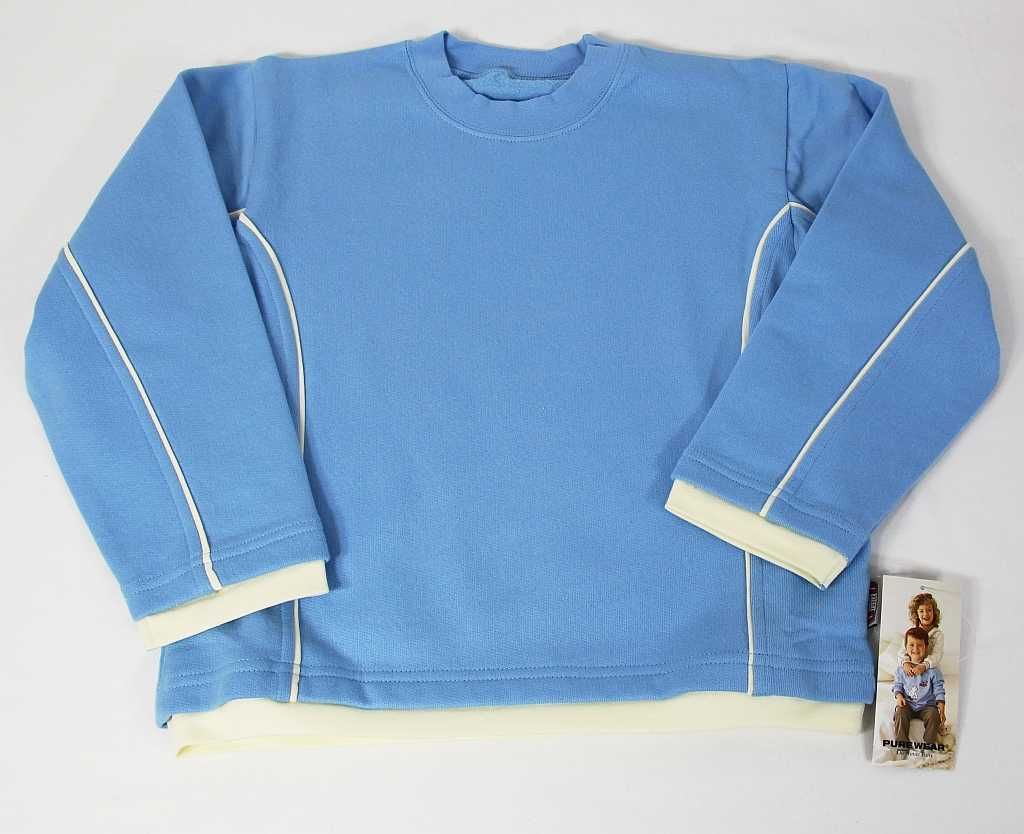 Bluza- shirt ciepła dziecięca niebieska 100% Bawełna R 116/122