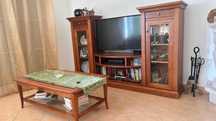 Móvel de TV em madeira maciça de cerejeira + mesa de centro + consola
