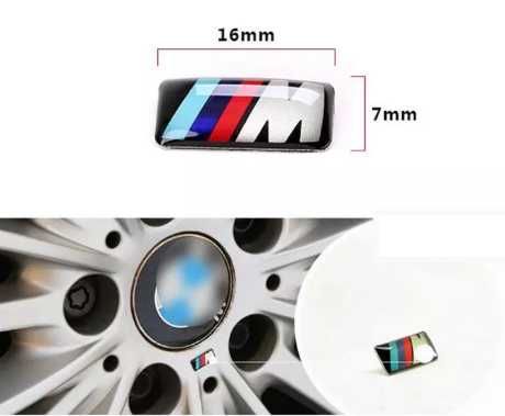 5x Sticker Emblema Autocolante BMW Pack M Jantes 16 x7mm