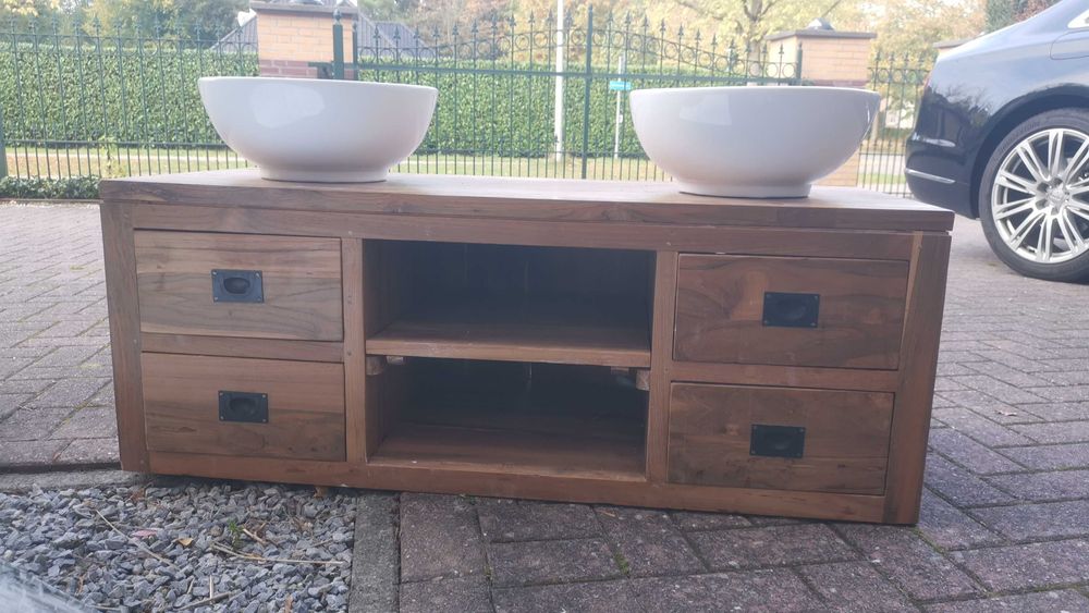 Szafka łazienkowa z drewna tekowego