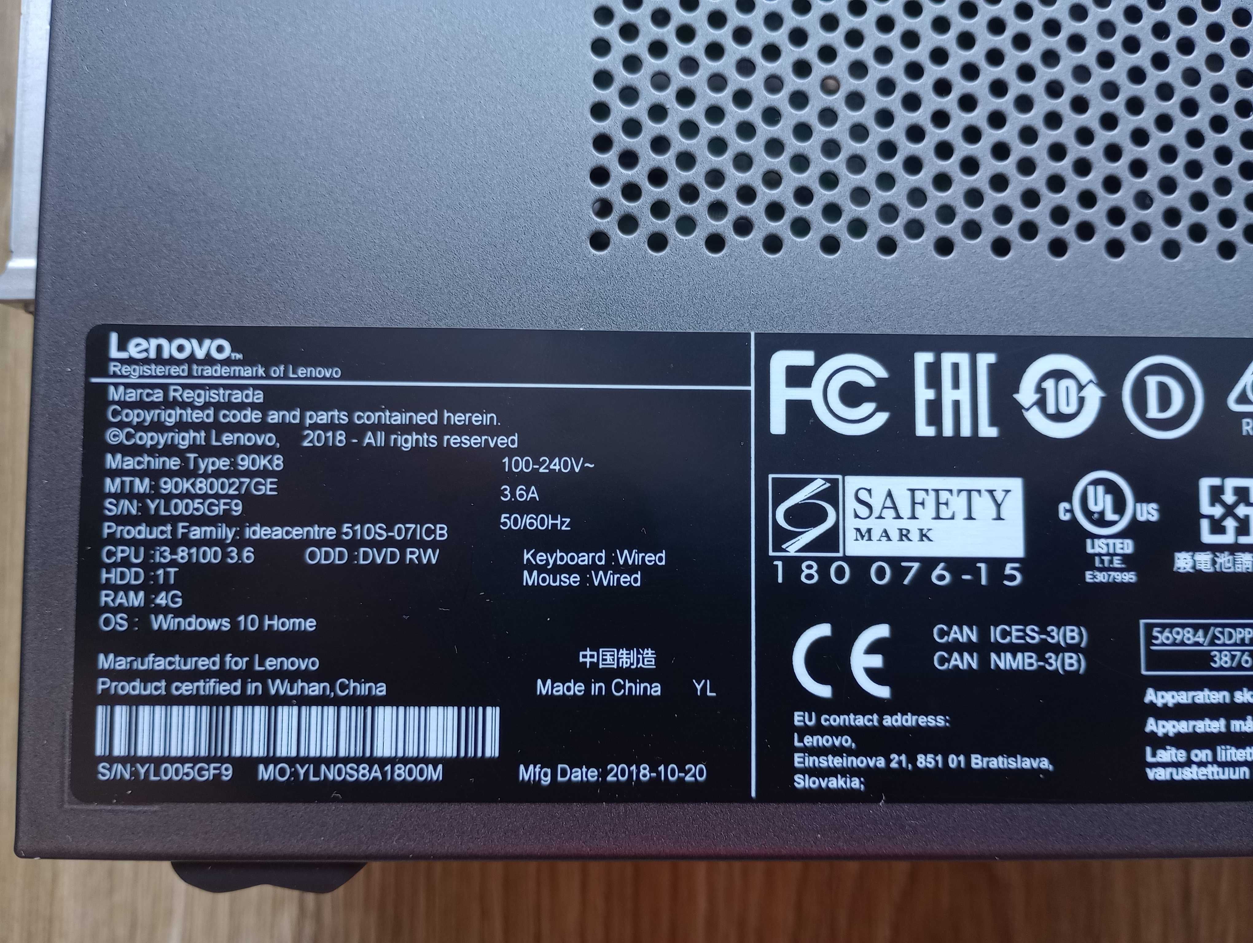Komputer stacjonarny Lenovo