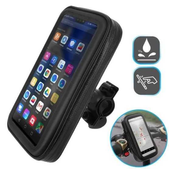 Suporte Com Capa Protetora de Telemóvel/Smartphone Para Bicicleta