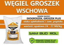 Węgiel GROSZEK (dawniej ekogroszek) WSCHOWA, niska spiekalność!