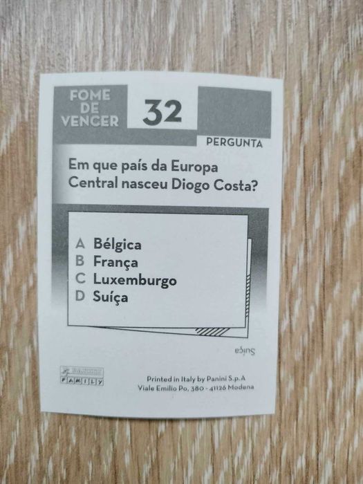 Cromo Diogo Costa FPF Portugal