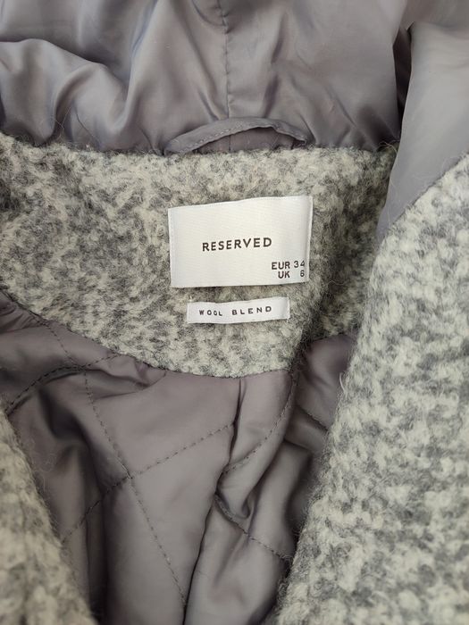 Reserved kurtka pikowana płaszczyk wełniany boucle XS 34 S 36