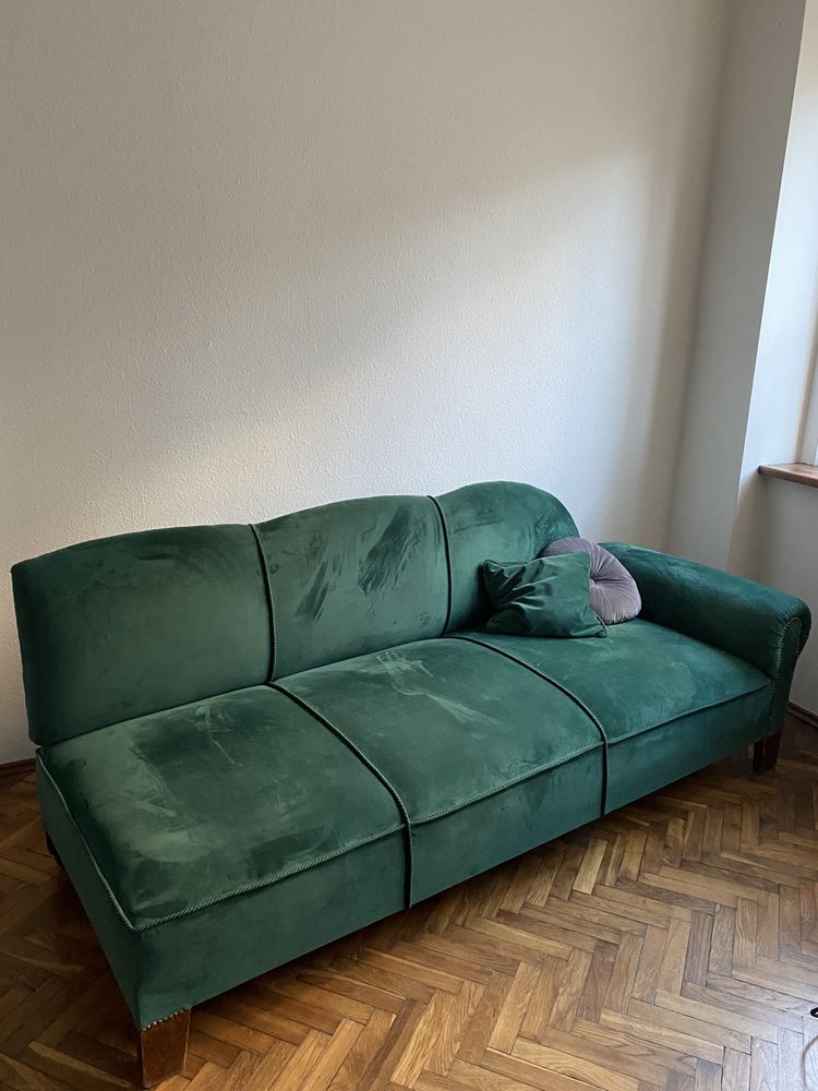 zielona sofa Vintage