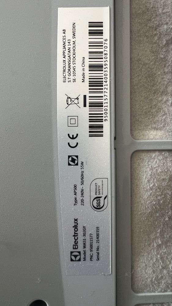 Oczyszczacz powietrza Electrolux + 2 filtry