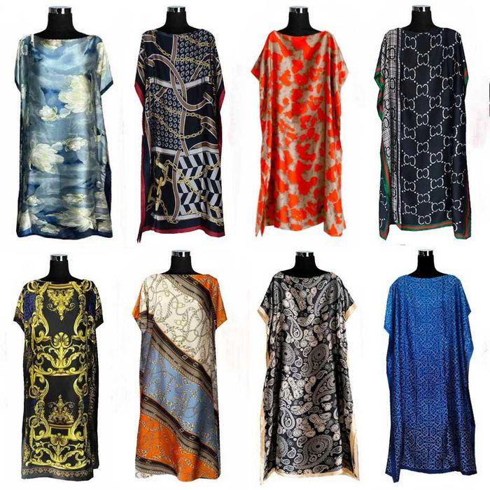 шелковое платье кимоно разные