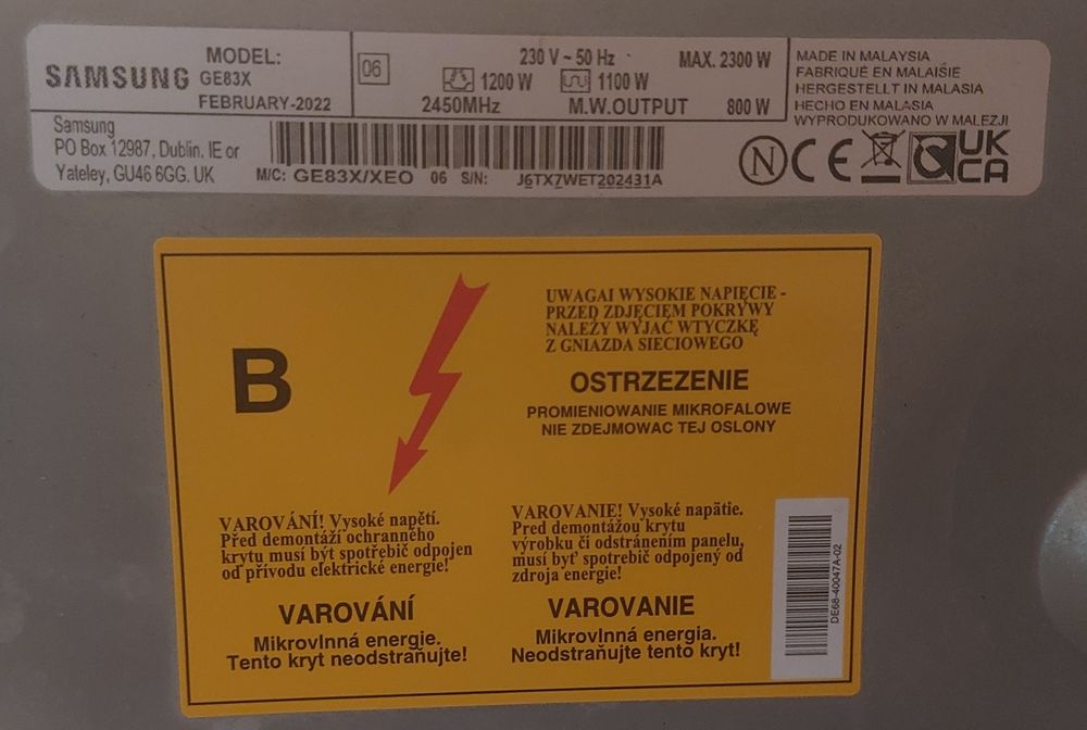 Kuchenka mikrofalowa Samsung GE83X