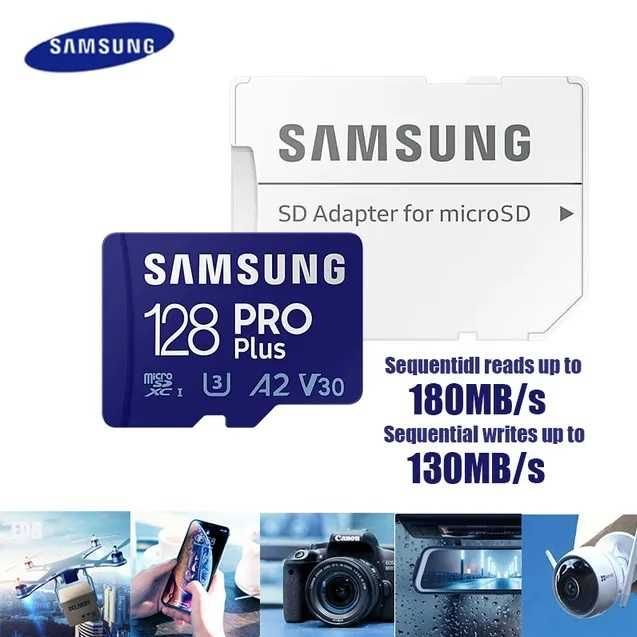 Карта памяти Samsung PRO Plus 128Gb / 256Gb / 512Gb (180mb/s)