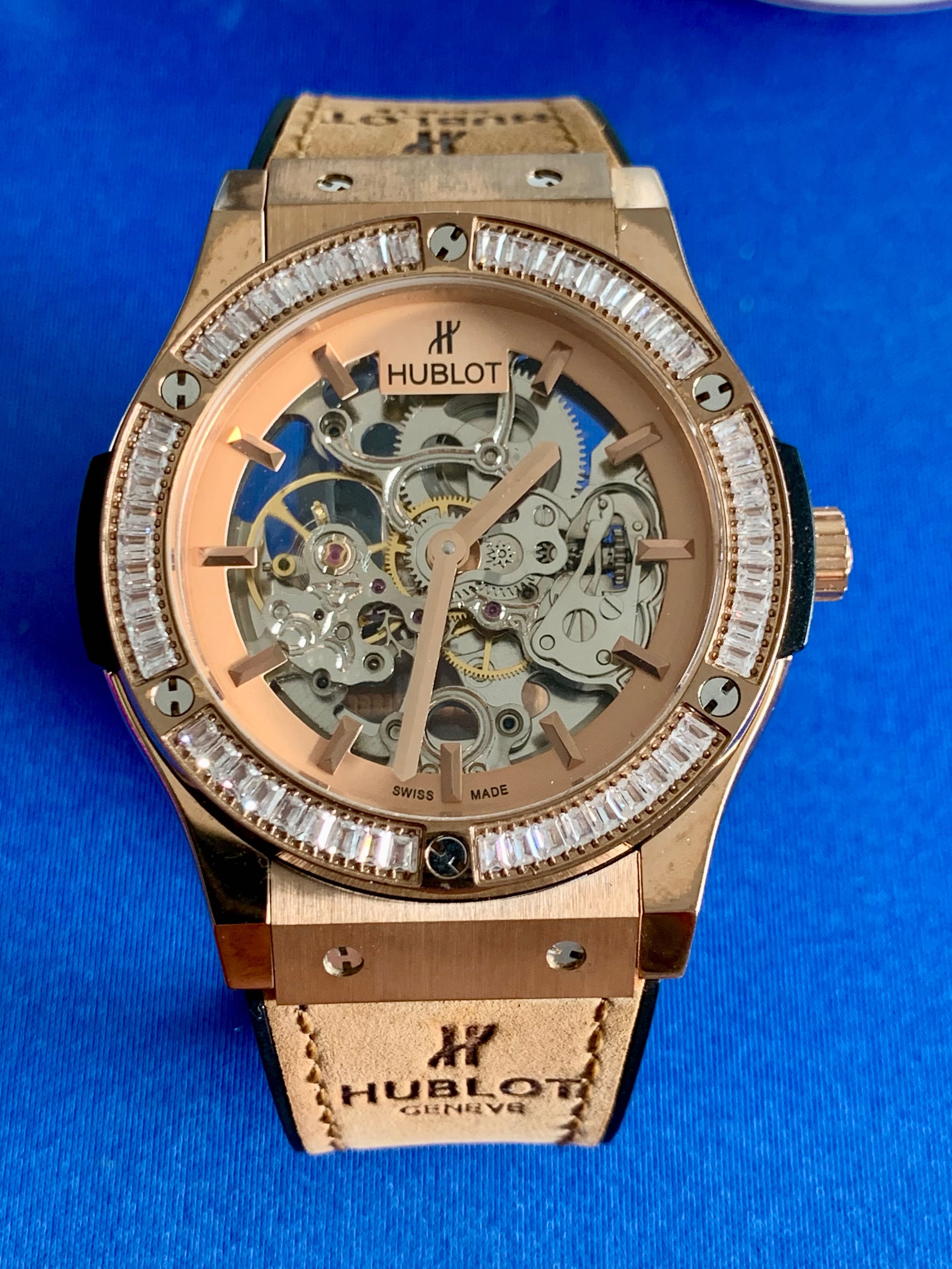 Zegarek automatyczny złoty Hublot Geneve Collection Vendome Paris