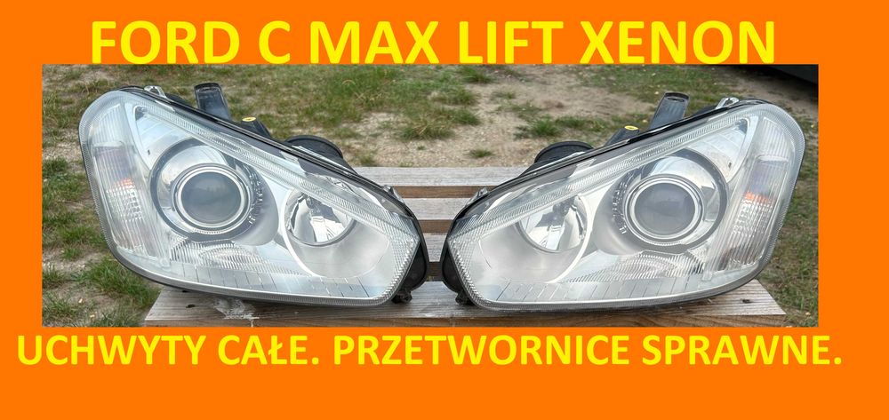 Lampy przednie lewa prawa Ford C MAX LIFT 06-10 XENON RINGI LED