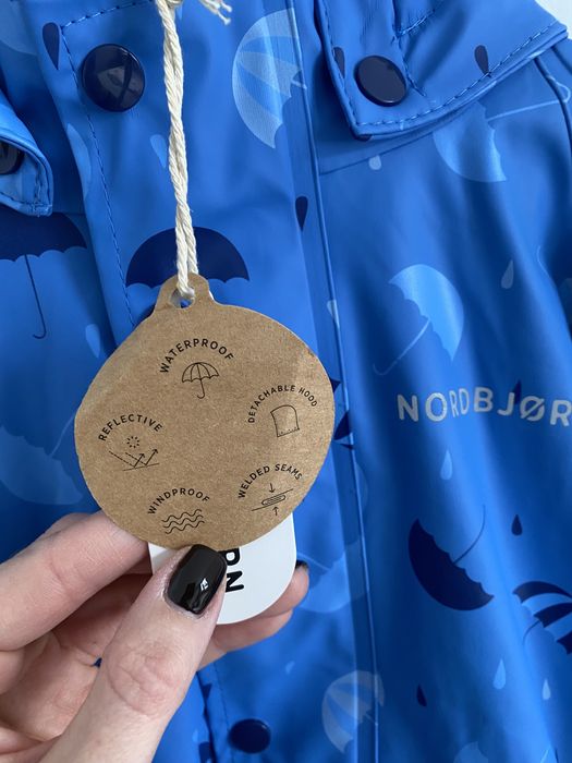 Kurtka jak lindex 134/140 na polarze niebieska nordbjørn w parasolki