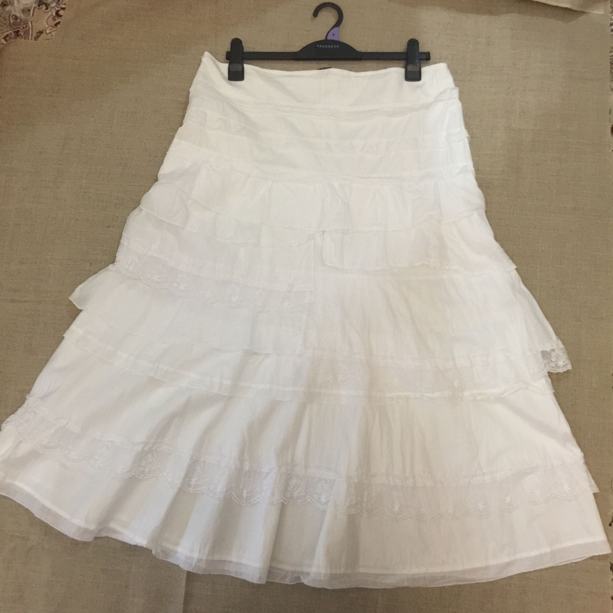 Роскошная белая летняя юбка макси SAO PAULO большого размера