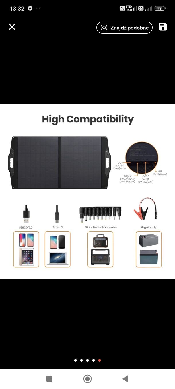 Panal solarny 100 w