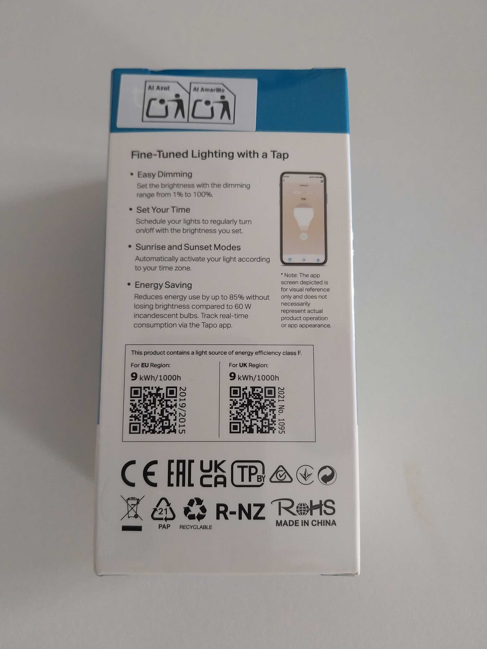 Lâmpada Smart Tapo Wi-Fi Light Bulb TP-Link L510E (Nova Selada)
