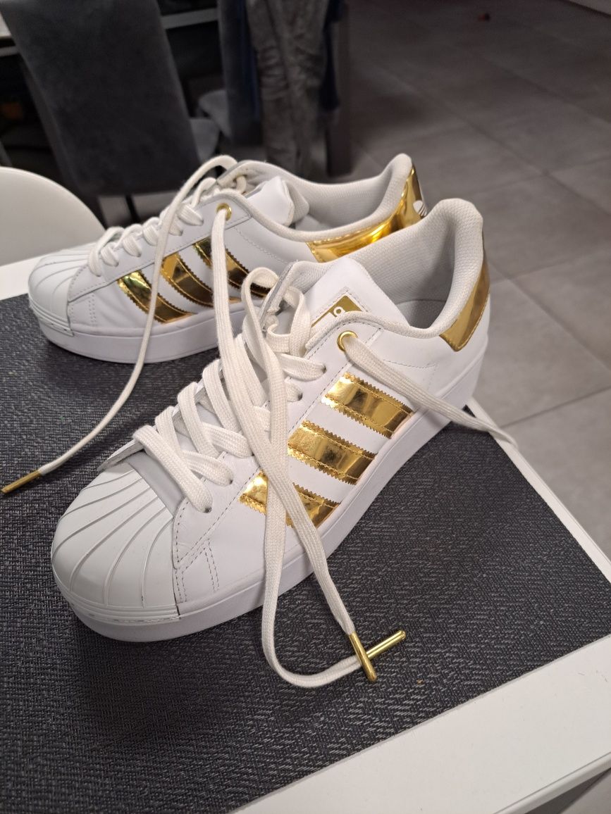 Adidas Superstars biało złote roz. 40