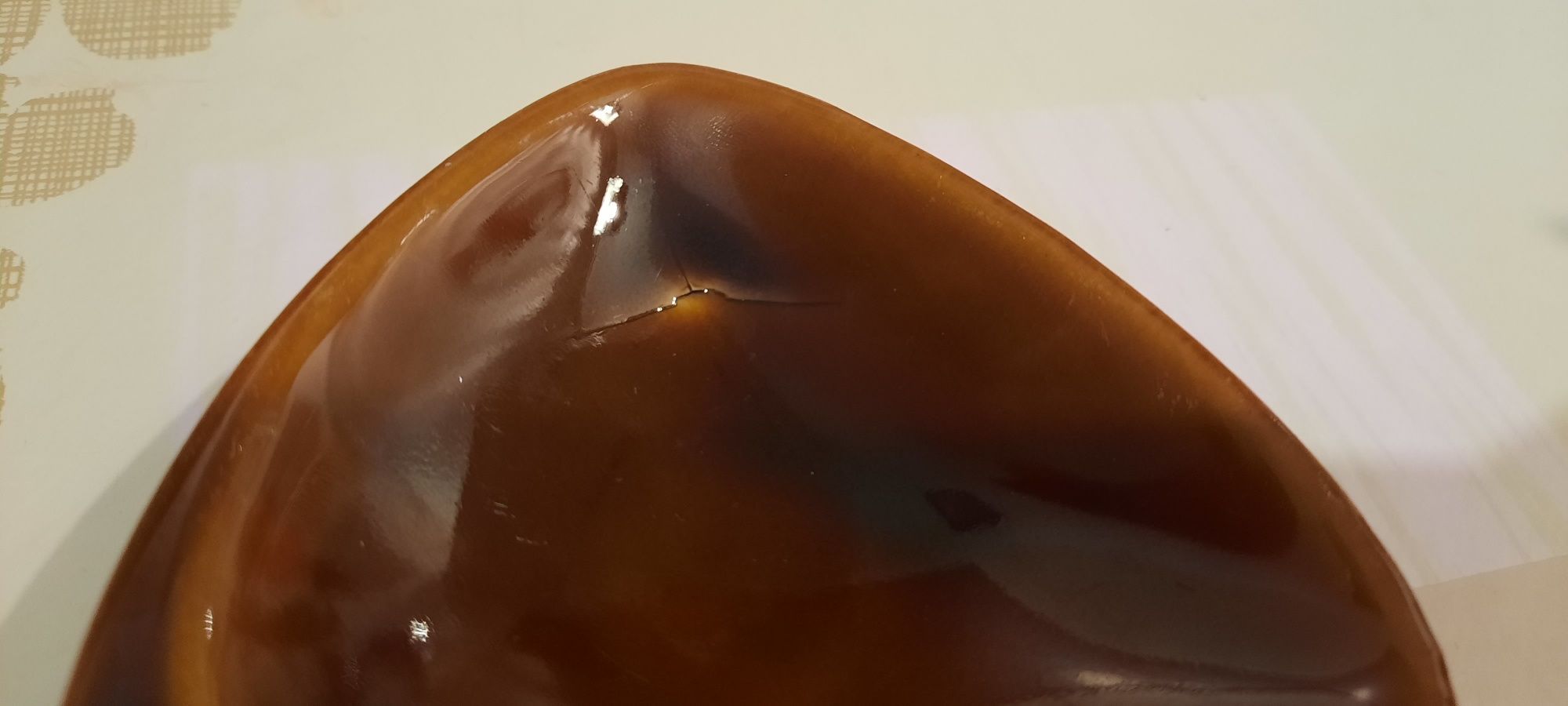 Trójkątna popielniczka porcelit Pruszków PRL