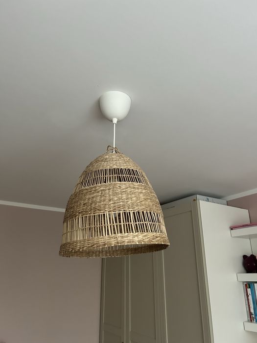 Torared Ikea klosz lampa wiszaca turzyca trawa boho 55cm duzy