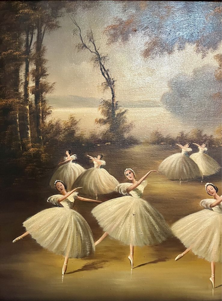 Óleo sobre tela, Manuel Cardoso Lima Tema “Bailarinas”.