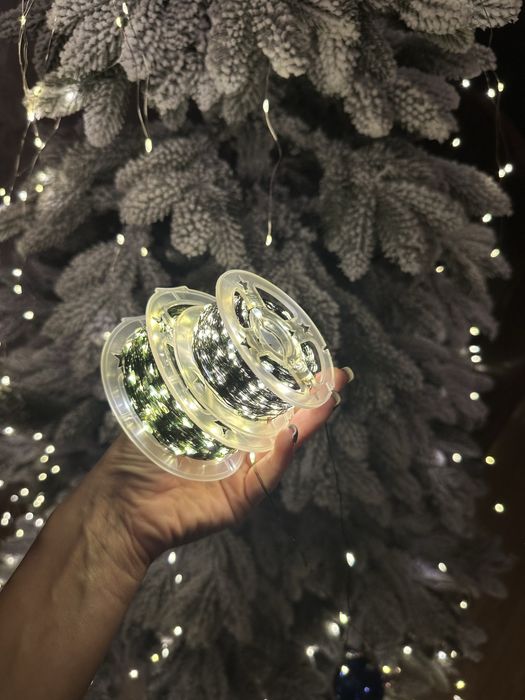 ОПТ та роздріб! Гірлянда нитка роса на зеленому дроті