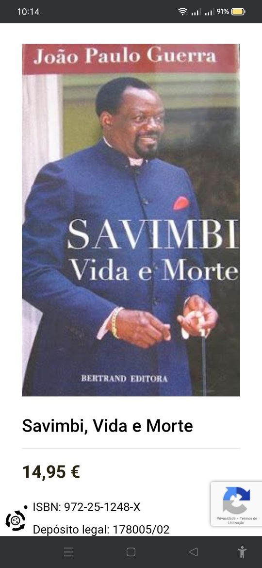 Livro Savimbi, Vida e Morte da Bertrand | Ermesinde 
Está em Ermesinde