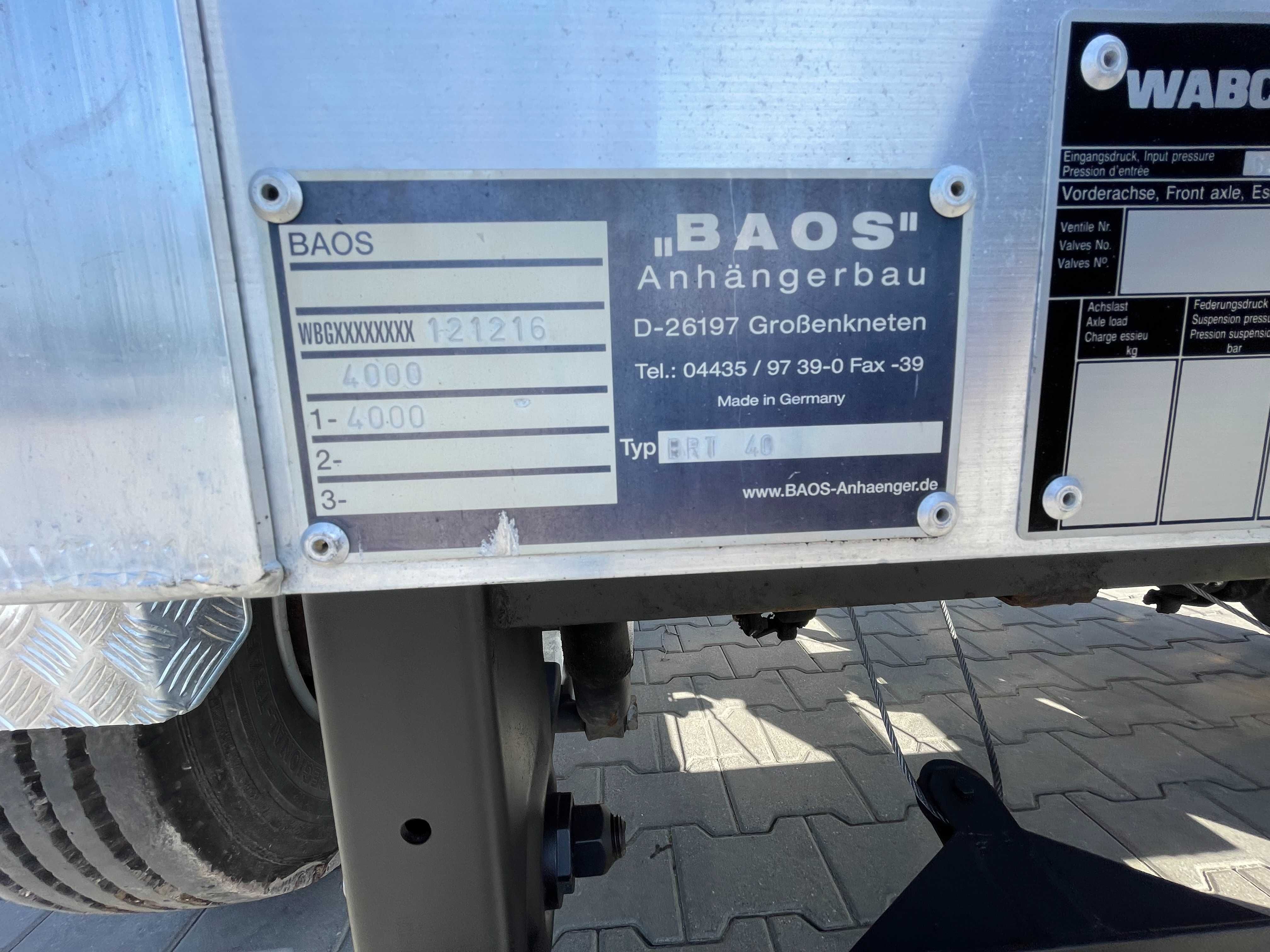 Przyczepa Dłużycowa dłużyca BAOS BRT 4T Poduszki Lekka ALU słupów Stal
