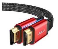 Kabel HDMI w oplocie JSAUX 3m 4K kolor czerwony