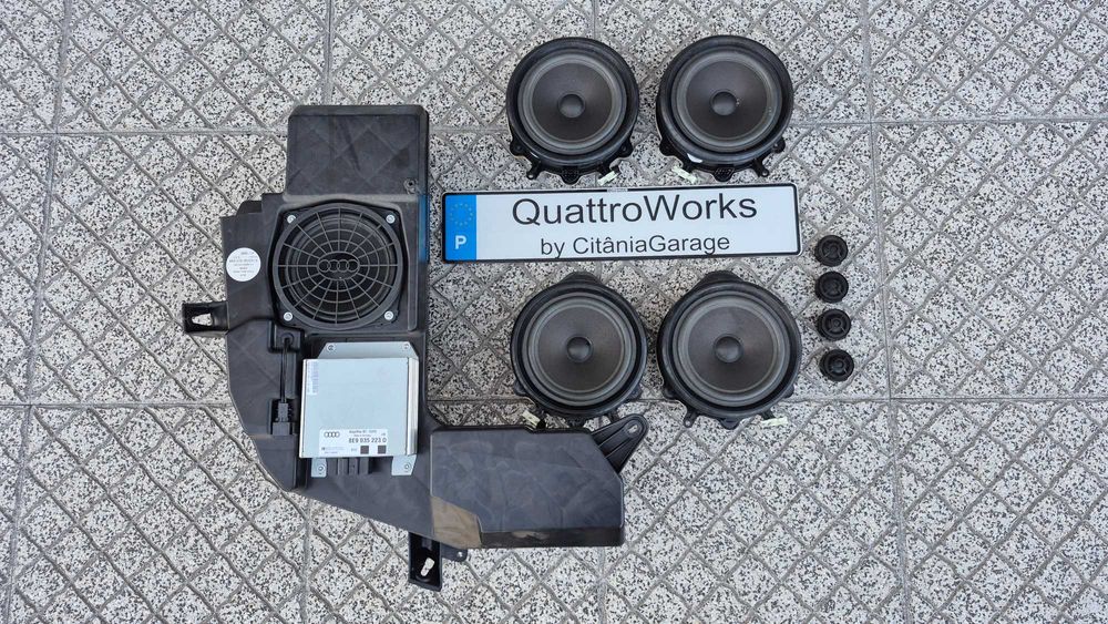 AUDI A4 B6/B7 ETC - CONJUNTO COMPLETO COLUNAS+AMPLIFICADOR+SUBWOOFER