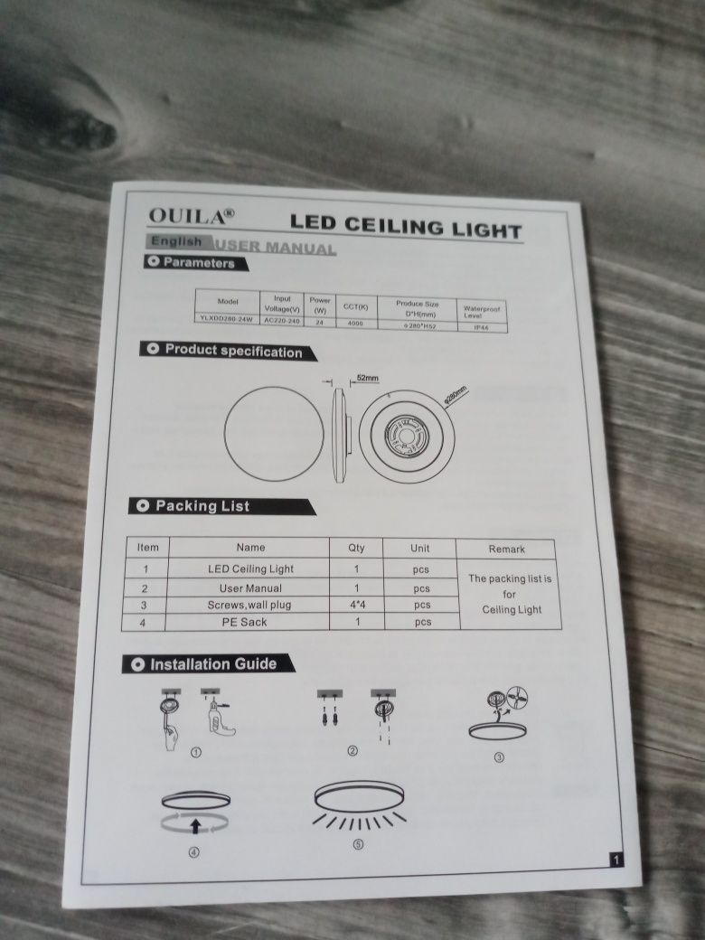 Plafon, lampa sufitowa Ouila