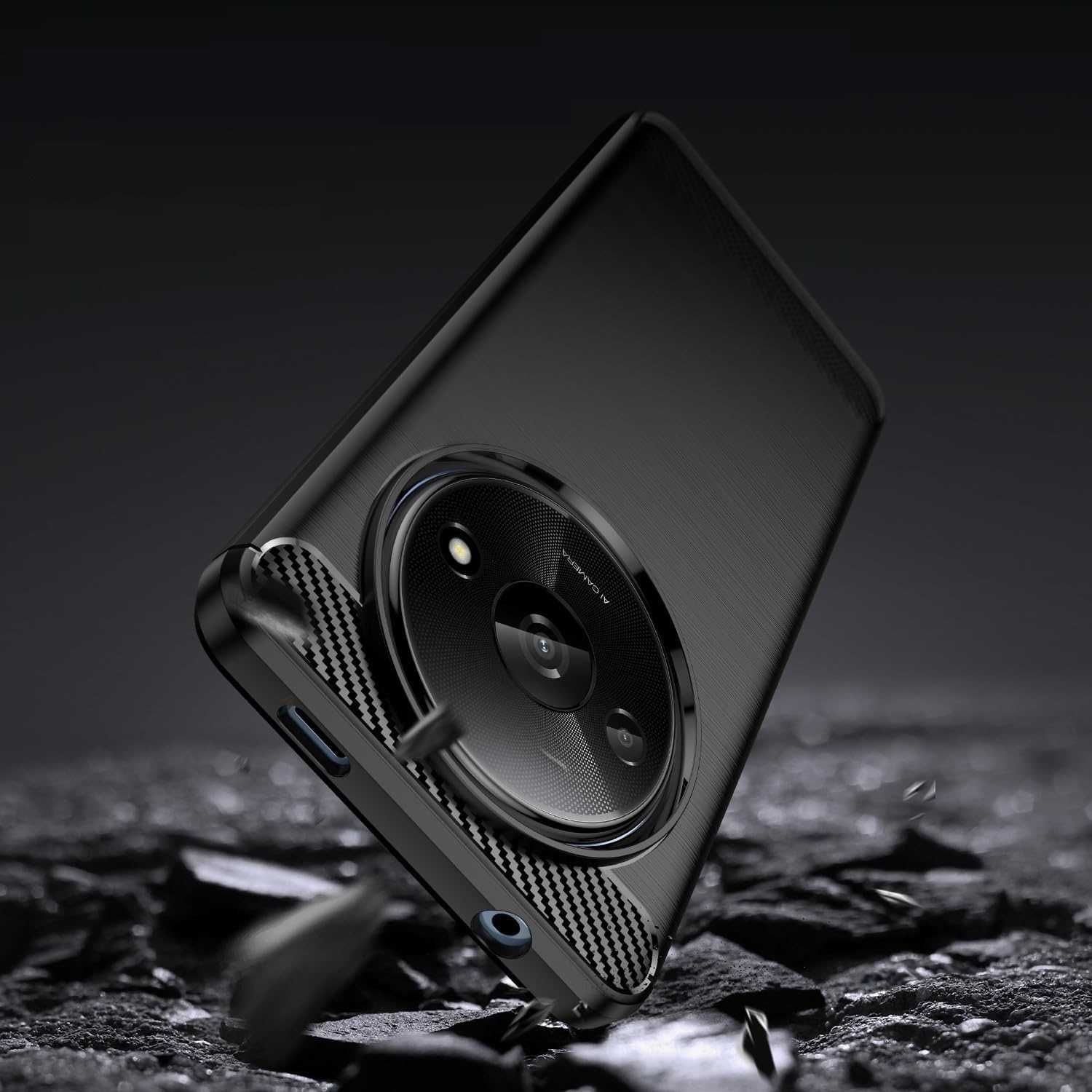 Etui Nakładka Carbon do Xiaomi Redmi A3 + Szkło Hartowane na ekran