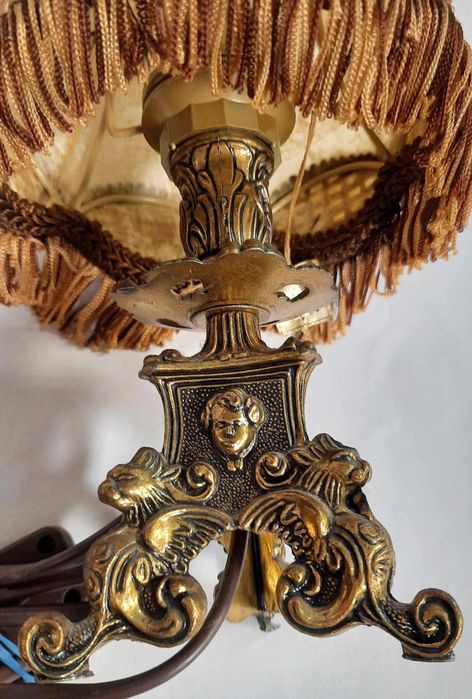 Lampka Nocna z Amorkami Mosiądz