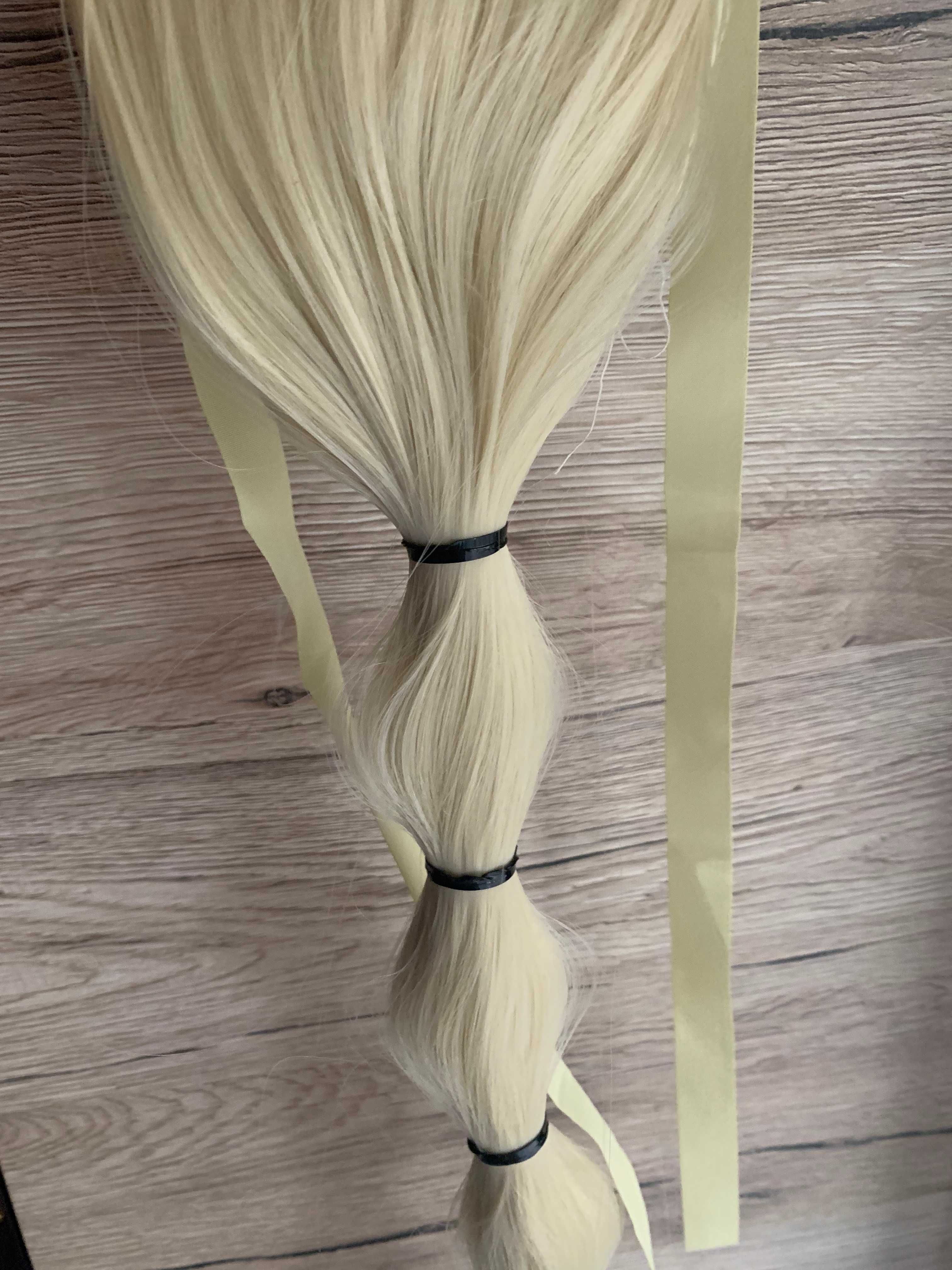 Doczepiany warkocz do włosów długi 65 cm doczepiane włosy jasny blond