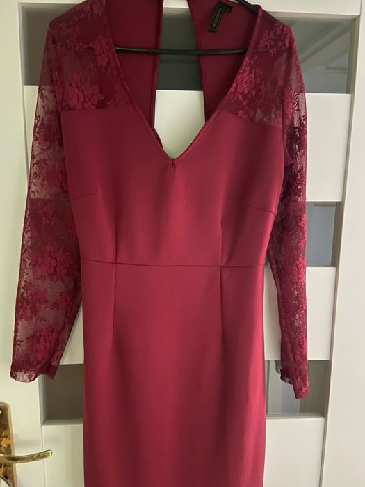 Suknia wieczorowa kolor wina rozmiar 44