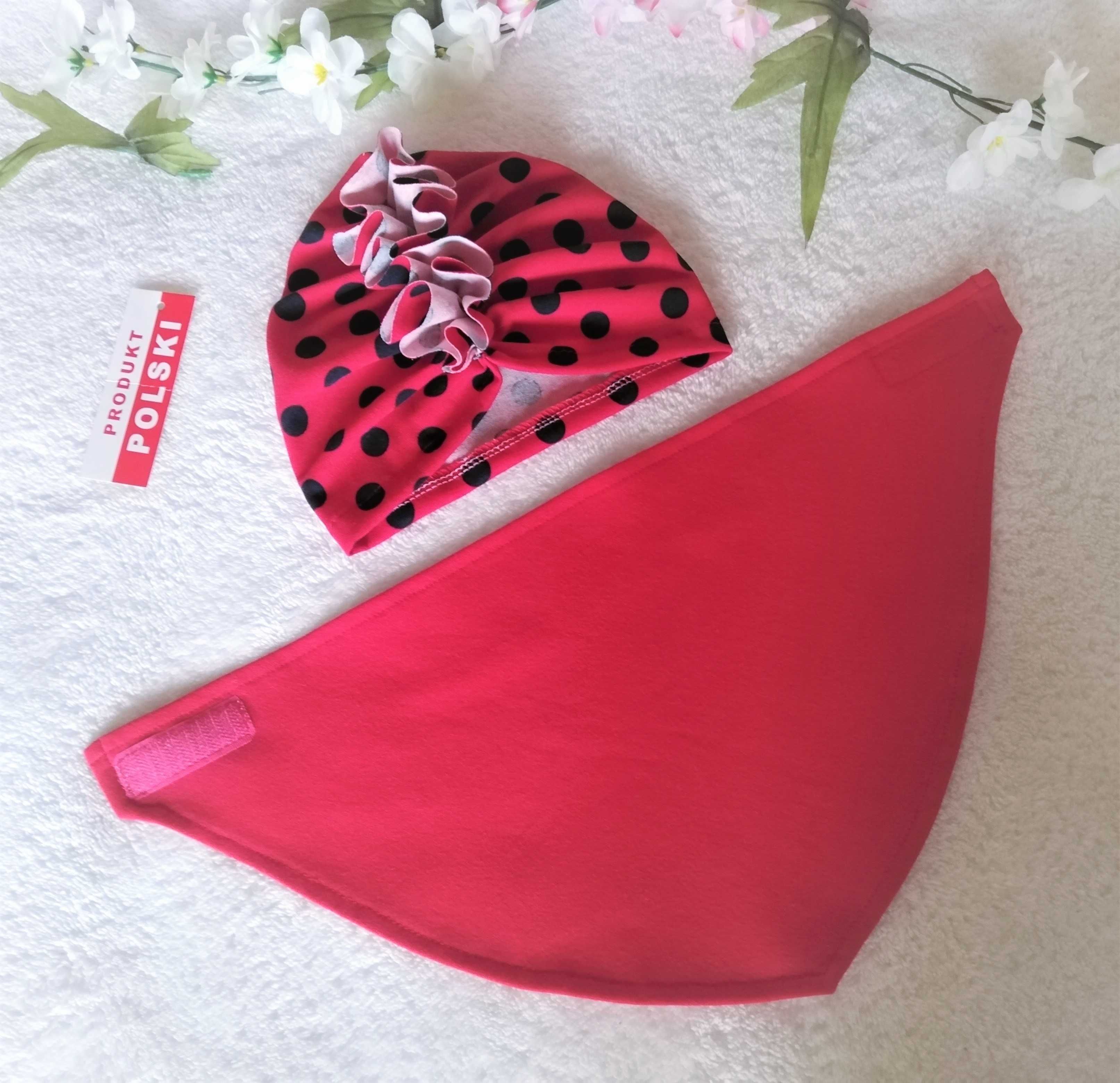 Czapka turban - dla dziewczynki + opaska na głowę - wiązana Pin up