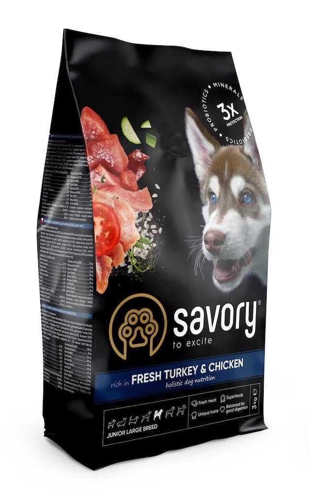 Холистик Savory Junior Large Breed Fresh Turkey & Chicken 12 кг