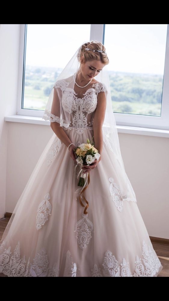 Весільна сукня плаття , колір Айворі Молочно-білий, ріст 164 см