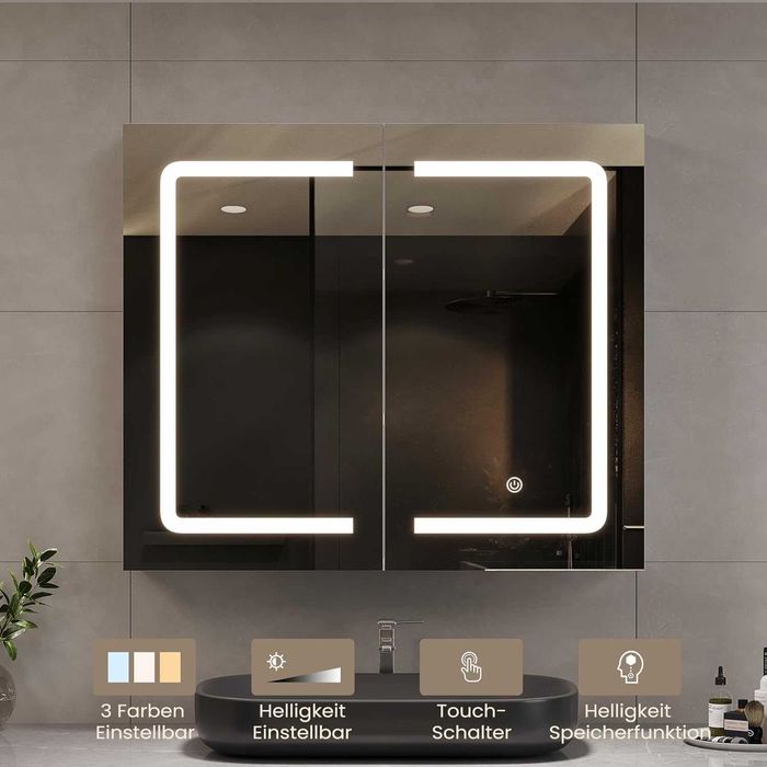 Nowa szafka LED / z lustrem / półka / wisząca / DICTAC / A3234!