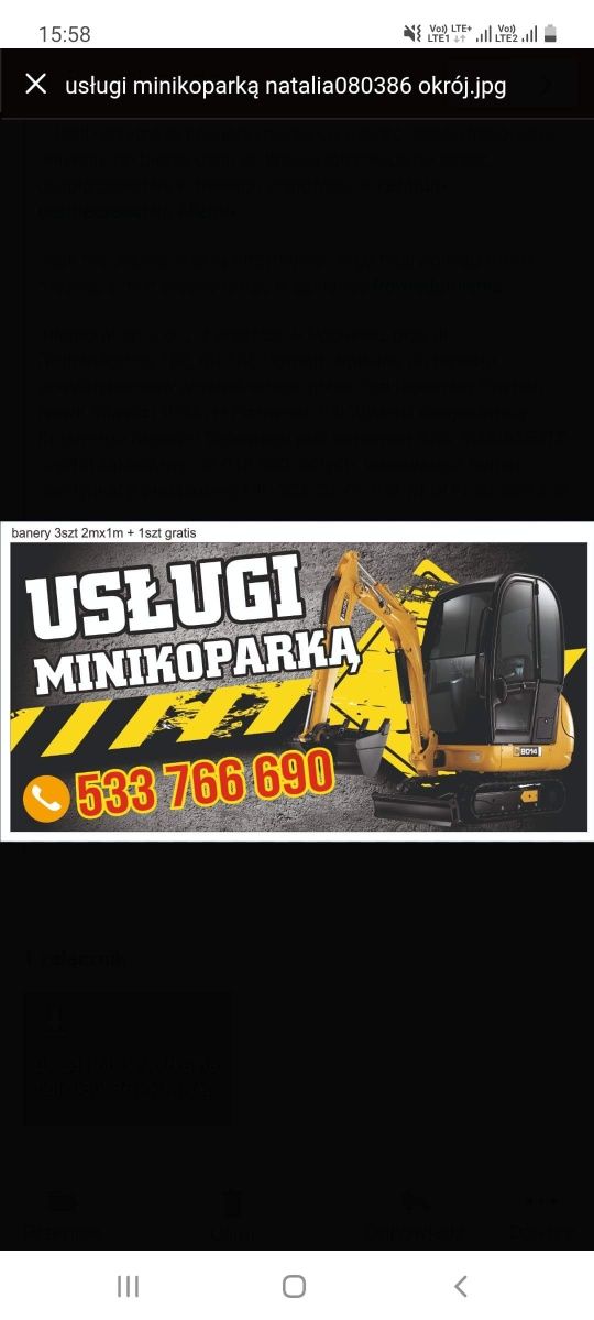 Uslugi Minikoparka, Minitraktorem John Deere