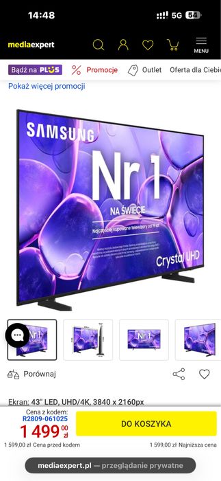 Telewizor SAMSUNG UE43U8092F 43" LED 4K Tizen