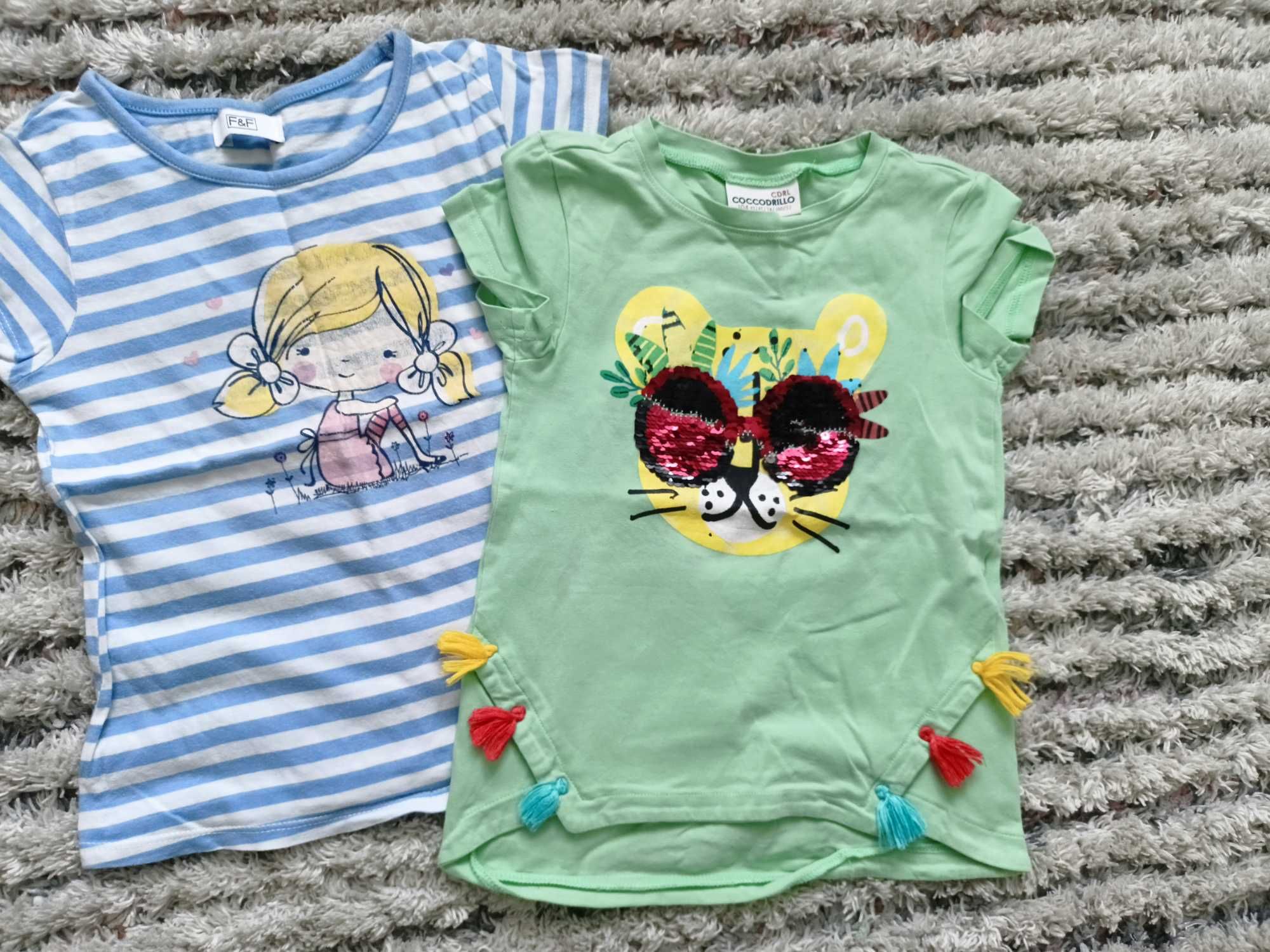4xBawełniane t-shirty na dziewczynkę 98