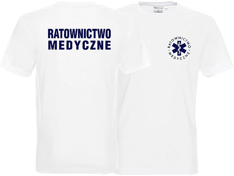 Koszulka męska RATOWNICTWO MEDYCZNE biała (XL)