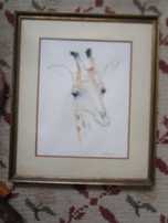 quadro pintura com moldura girafa arte