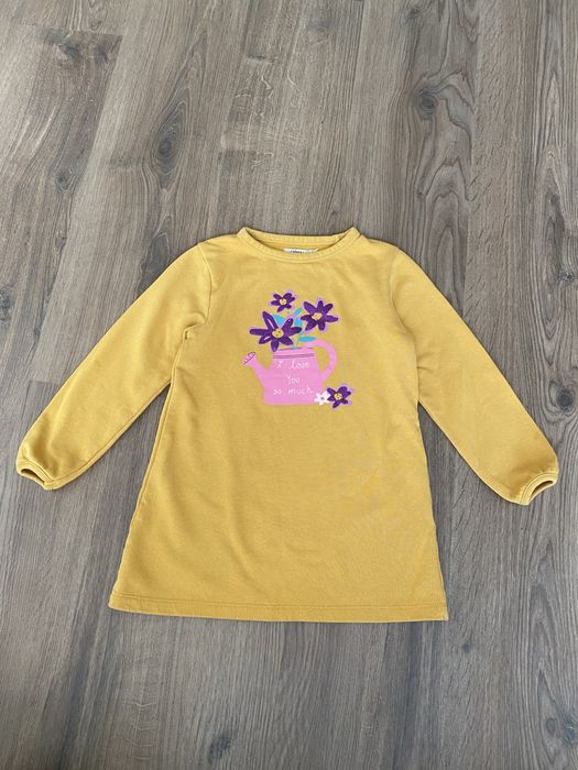 Сукня туніка гірчичного кольору з махровою ниткою вспредині Sfera