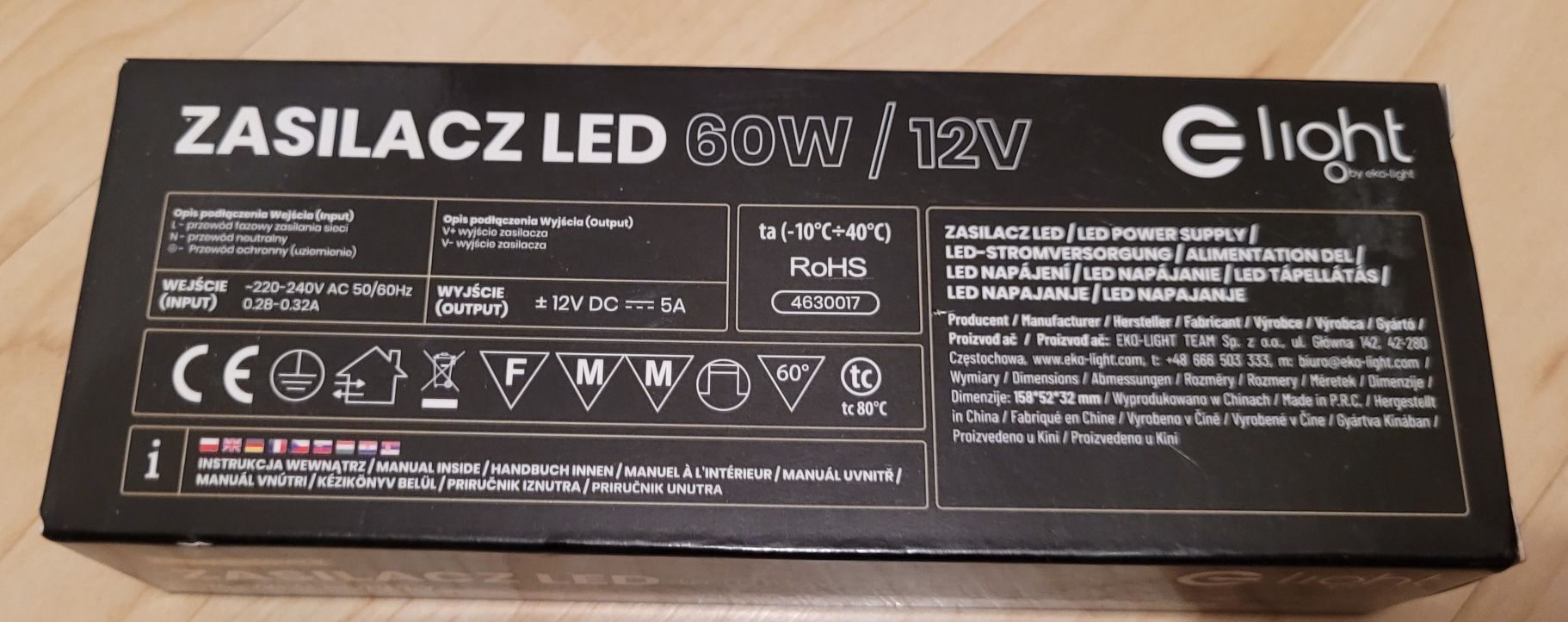 Zasilacz LED 60W/12V do taśm LED.