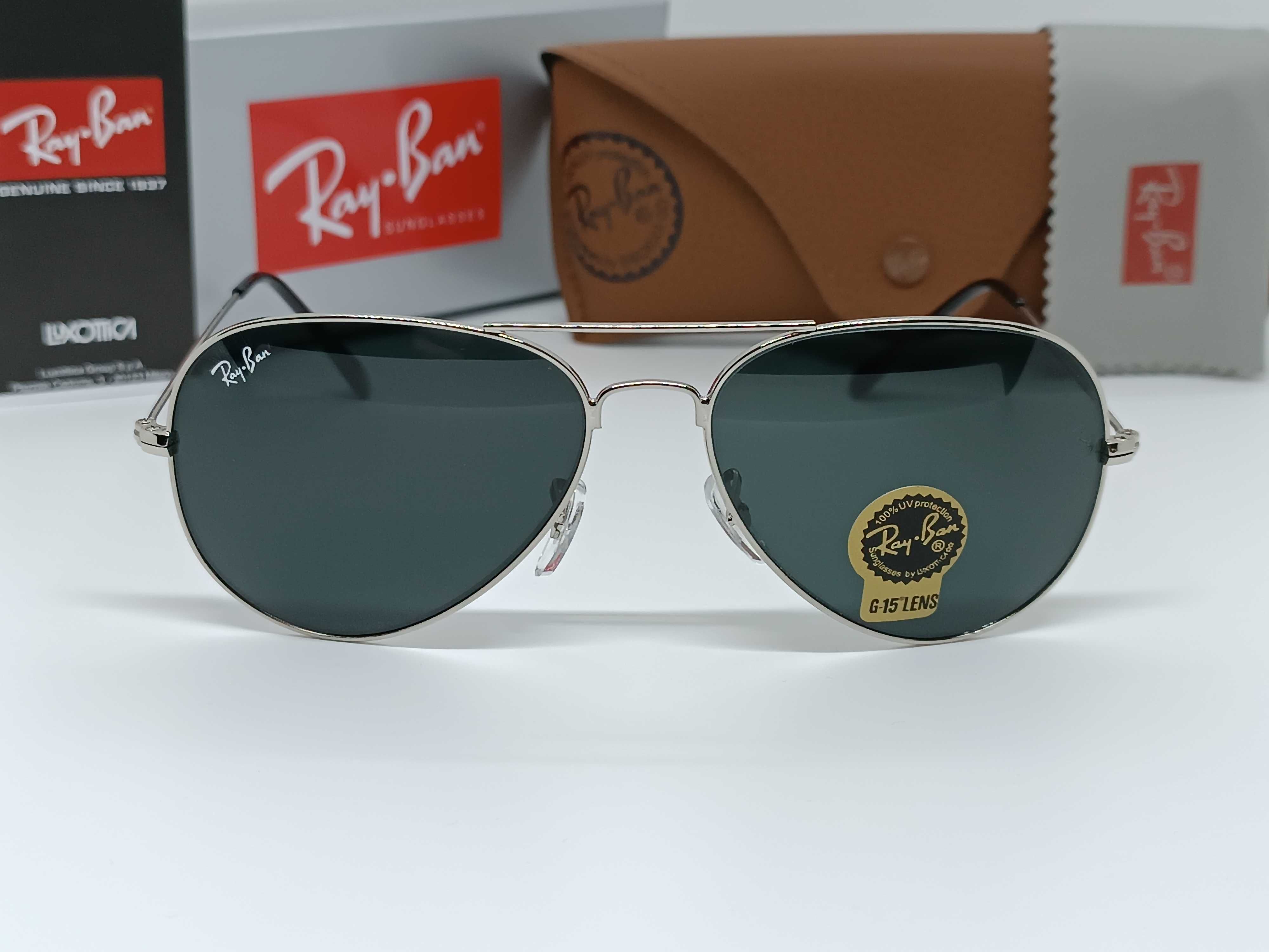 Сонцезахисні Окуляри Ray Ban Aviator 3026 Silver Лінза СКЛО