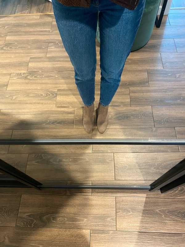 Botki skarpetkowe elastyczne eko skóra zara na klocku casual old money