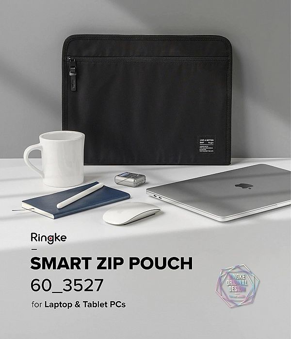 Pokrowiec Ringke Smart Zip Pouch na laptopa do 13'' z podstawką - beżo