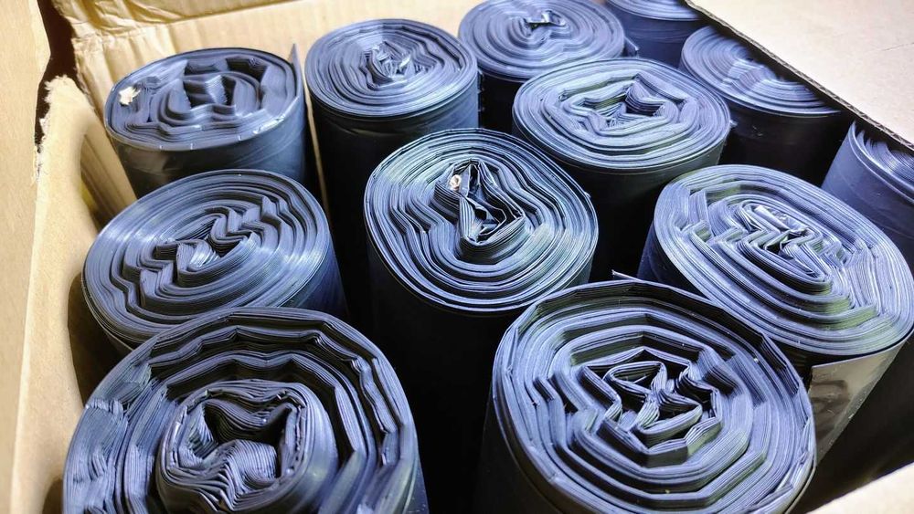 Worki na śmieci - mocne wytrzymałe 120l LDPE czarne 15 x 25 szt.